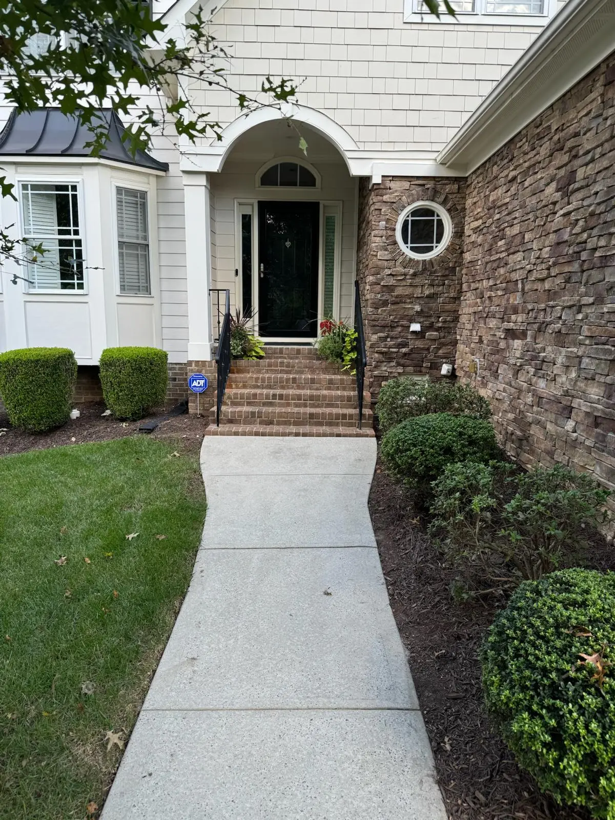 Brick House entryway after being cleaned
